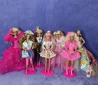 VTG 90s Barbie Doll Lot, Superstar, Lights & Lace, Teen Talk, Stands Included