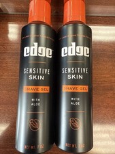Edge Sensitive Skin Mens Shave Gel with Aloe, 7 oz Lot Of 2