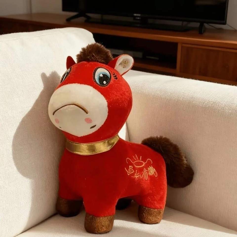 Year of The Horse 2026 Plush,Funny Smiling/Crying Horse Plushie Figurine