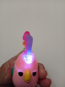 Hatchimals Interactive Pink Bird Toy Rainbow Hair Light Up Clip On Kids Figure