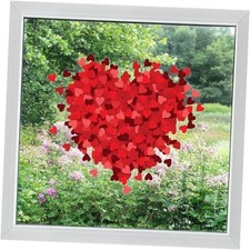 6 Pcs Valentine's Day Window Clings Red Heart Stickers Decorations Reusable