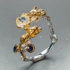 Women jewelry ring Blue Sapphire Ring 925 Sterling Silver Size 8 /R472021