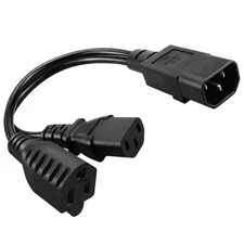 Splitter Power Cord IEC 320 C14 C13+NEMA 5-15R Power Cord Y Splitter Extensio...