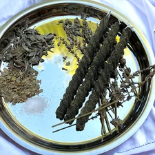 Sets of 3, 5, 10 Twisted  Spell Candles with Protection Herbs. Witch Candles.