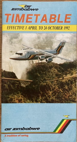 Air Simbabwe Fahrplan Sommer 1992 B767