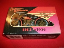 LICENSED HARLEY DAVIDSON PLAYING CARDS IN COLLECTOR TIN NIB 1903-1950
