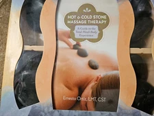 Hot Stone Massage Kit Therapy Book And Basalt River Stones Open Box Deal   (A14)