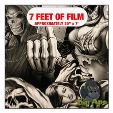 Hydrographic film Ace of Skulls 7' x 20" hydro dip dipping