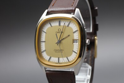 mi様 MINT OMEGA Seamaster 196.0218 Quartz Gold Silver Dial Cal.1337