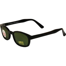 Pacific Coast Original KD's Biker Sunglasses (Black Frame/Dark Green Lens)