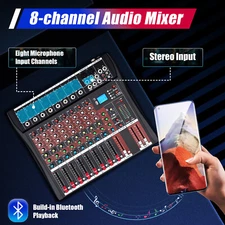 Channel Mixing Console Sound Live Studio Audio Mixer USB Bluetooth