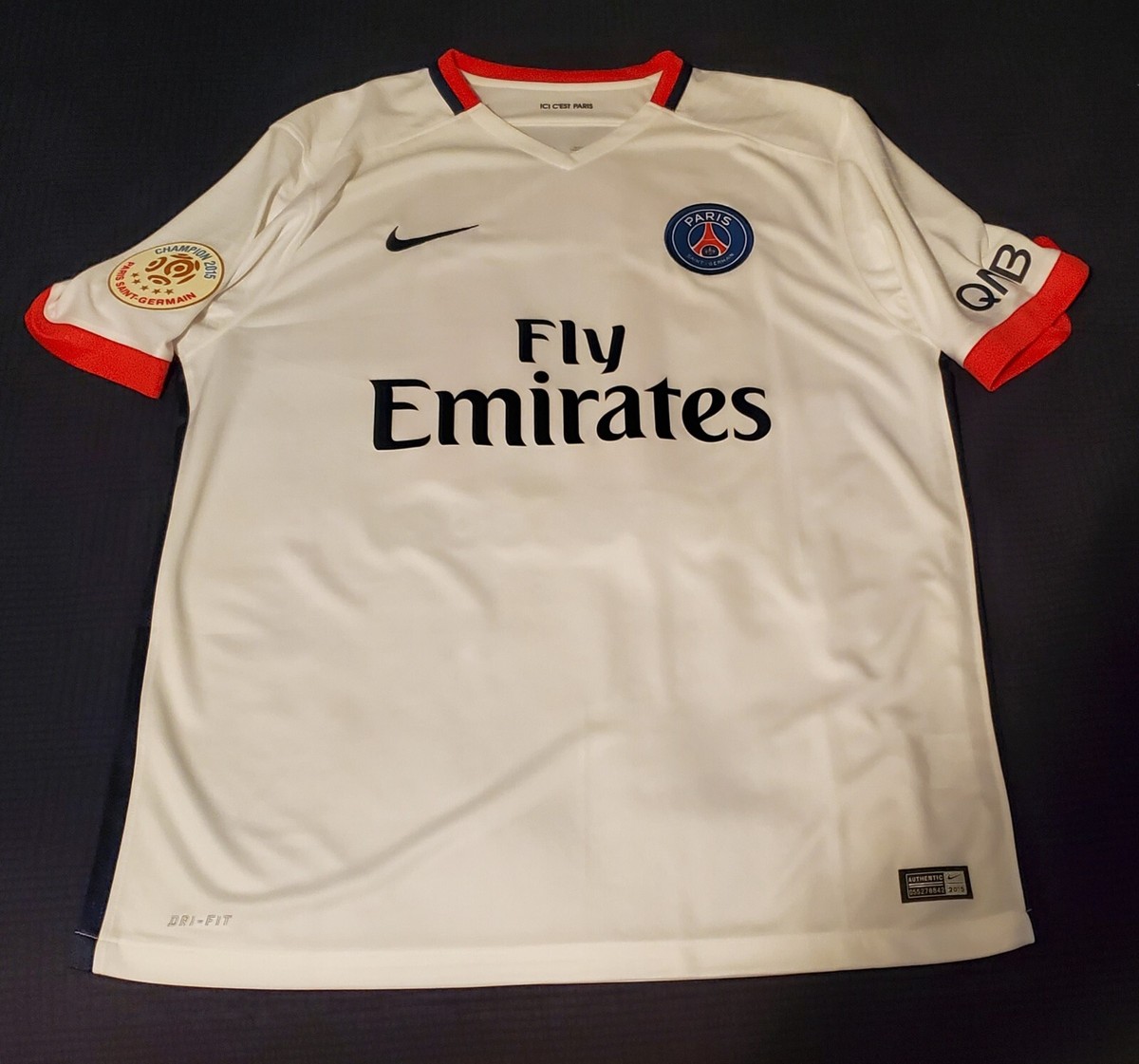 PSG アウェイ サッカーシャツ Nike MATUIDI 14 PSG 15-16 Blaise Matuidi #14 Away Nike Replica Jersey Size