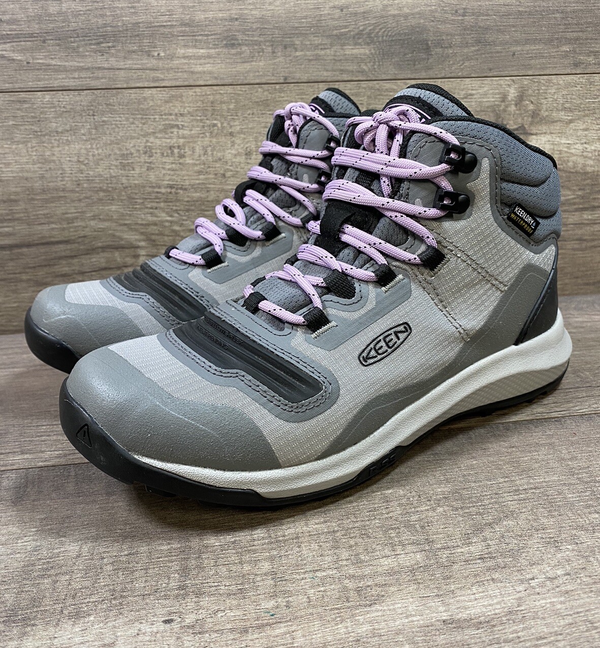 Stivali impermeabili Keen Tempo Flex acciaio grigio viola africano escursionismo donna taglia 6