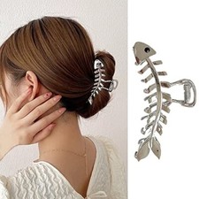 Metal Silver Fish Bone Shape Hairpins - Elegant Fishbone Hair Silver Fishbone