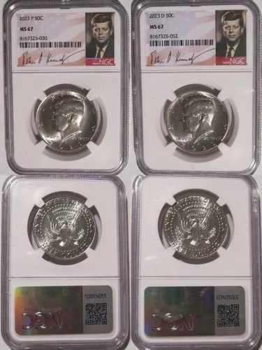 2023 P & D Kennedy Half Dollar 2 Coin Set 50c NGC MS 67