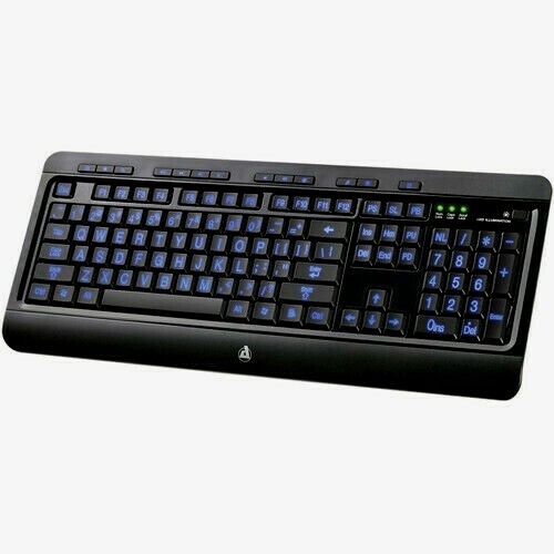 AZIO KB505U Großdruck dreifarbig hintergrundbeleuchtete LED USB Tastatur - Bild 2 von 4