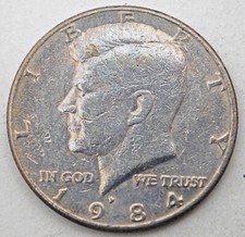 1984-P Kennedy Half Dolla Coin - Not Cleaned