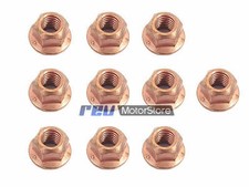 8mm Copper Coated Flanged Self Locking Nuts x10 ExhaustManifold Turbo Wastegate