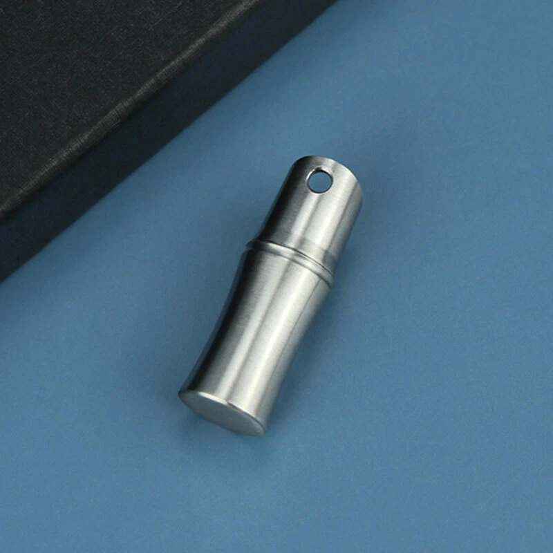 EDC Keychain Bamboo Style Waterproof Box Pendant Pill Outdoor Storage Container - Image 2 of 4