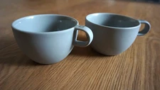NESPRESSO BARISTA CAPPUCCINO CUP COFFEE MUG MEDIUM PORCELAIN GRAY LOT OF 2 NEW