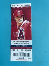 FULL TICKET 4/11/15 ROYALS @ ANGELS KANSAS CITY CHAMPIONSHIP SEASON S. PEREZ HR