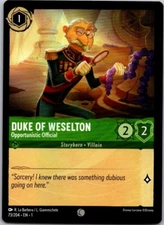 Disney Lorcana Duke of Weselton Opportunistic Official The First Chapter