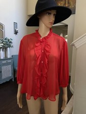 ZARA Semi-Sheer Blouse with Ruffles S : NWT Ss22