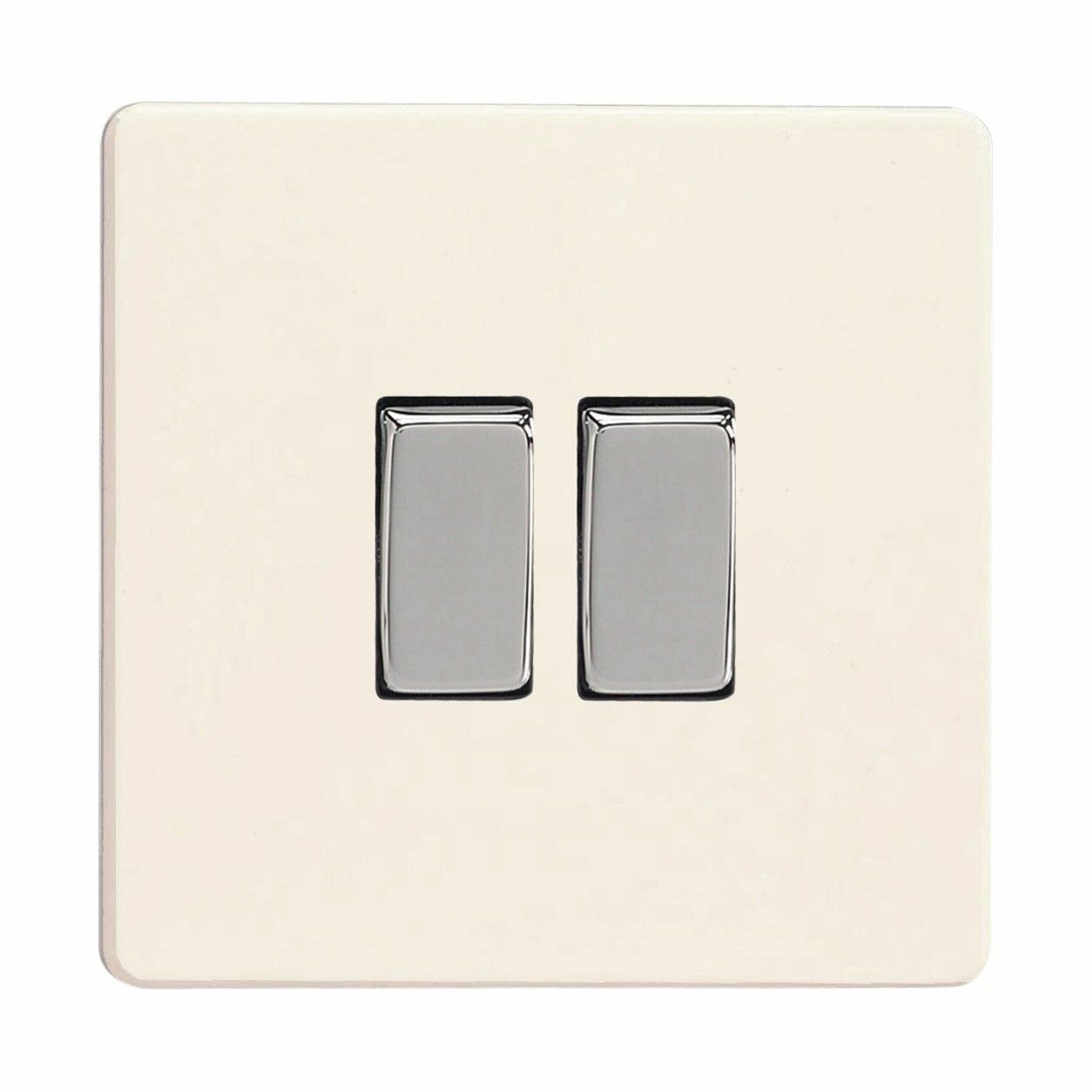 Varilight XDY2S.PD Screwless Primed 2 Gang 10A 1 or 2 Way Rocker Light Switch
