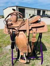 Free Shipping Adult Western Pleasure/Trail Horse Saddle 15" to 17" Free Tack Set