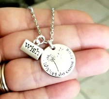 Wish Necklace Wishes Do Come True Pendant Necklace Womens Necklace Dreamer