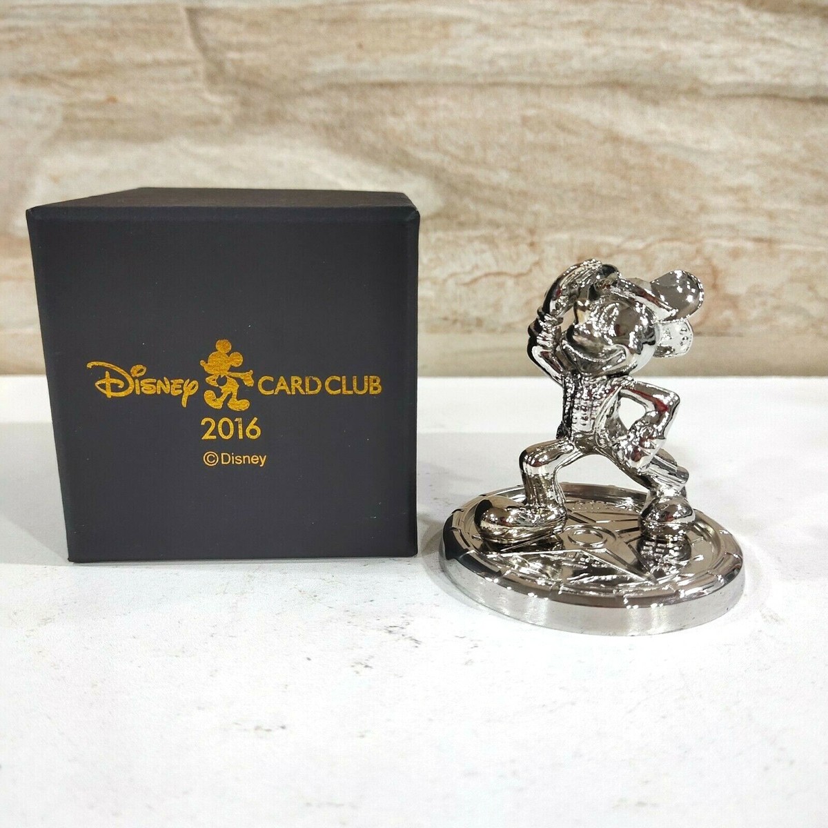 Japan Disney Card Club 2016 Mickey Mouse Figure Model Paper Weight 