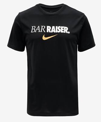 Nike Men DRI-FIT BAR Raiser Shirt Athletic Run Black Tee Top Shirts FQ3902-010