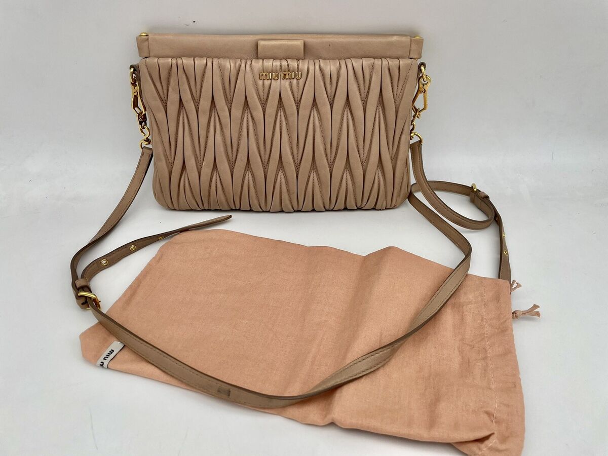 Miu Miu Matelasse 2Way Clutch/Shoulder Bag Leather | eBay Miu Miu Matelasse 2Way Clutch/Shoulder Bag Leather | eBay