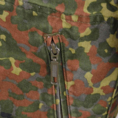 German Bundeswehr Flecktarn Camo Military Parka Jacket GR12 L Tall Hood Woodland - Picture 7 of 15