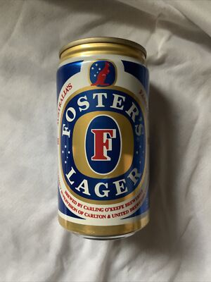 RARE FOSTERS LAGER 1989 GREY CUP Aluminum Can Empty Tab Pulled Carling O Keefe