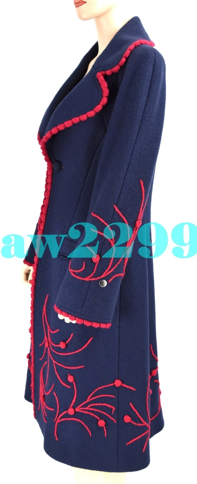 CAPPOTTO CHANEL 97A CC LOGO PIÙ RICERCATO RICAMATO FR 40 38 ARTICOLO DA COLLEZIONE NUOVO DI ZECCA