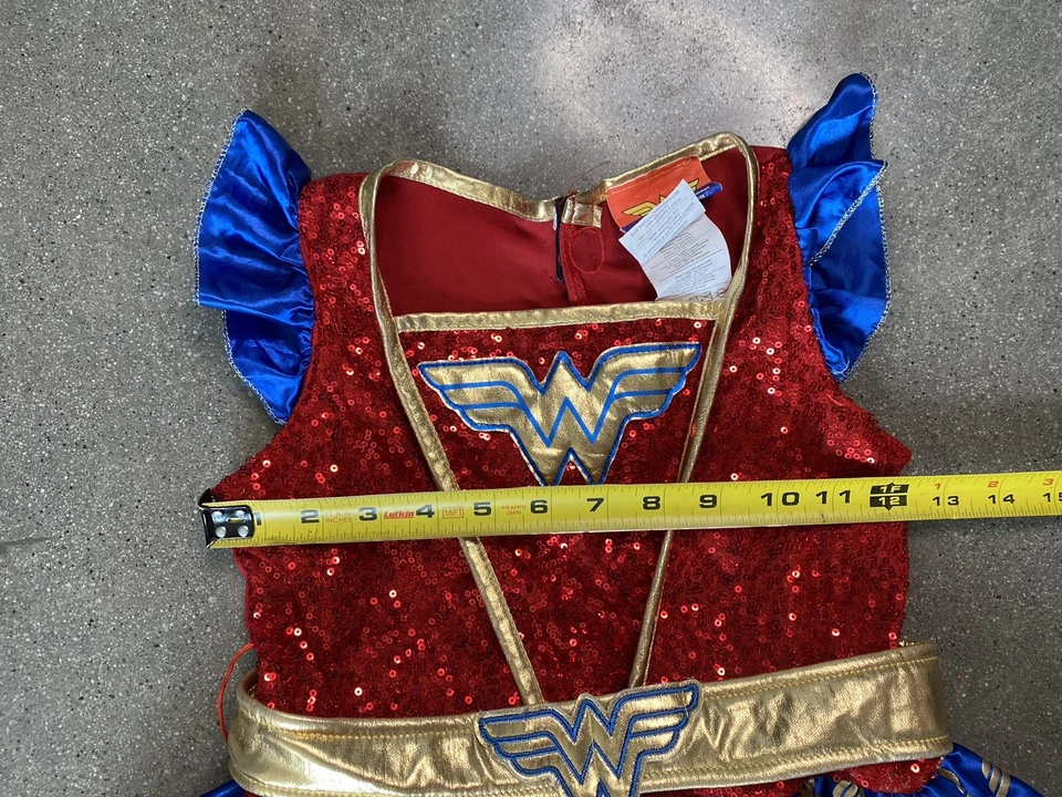 Vestido Mujer Maravilla Lentejuelas Halloween Disfraz Niñas Talla M Foto 4 de 4