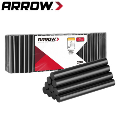 Arrow 200PC Full Size Hot Glue Stick 4''x1/2'' Black Glue Gun Stick Hot Melt Stick