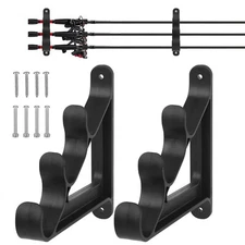 1 Pair Fishing Rod Rack Wall Mount 3 Rods Holder for Garage Boat Ski Hiking Gear