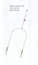 4 X Two hook flatfish wishbone rig in size No #4 Aberdeen