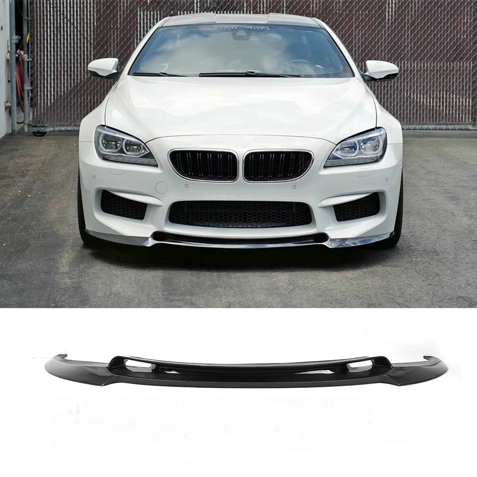 Labio de alerón de parachoques delantero de fibra de carbono estilo V para BMW F06 F12 F13 M6 2014-2016 Foto 4 de 4