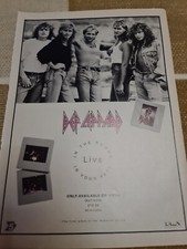 Vintage STEVE CLARK JOE ELLIOTT DEF LEPPARD IN THE ROUND A4 POSTER RAW MAGAZINE
