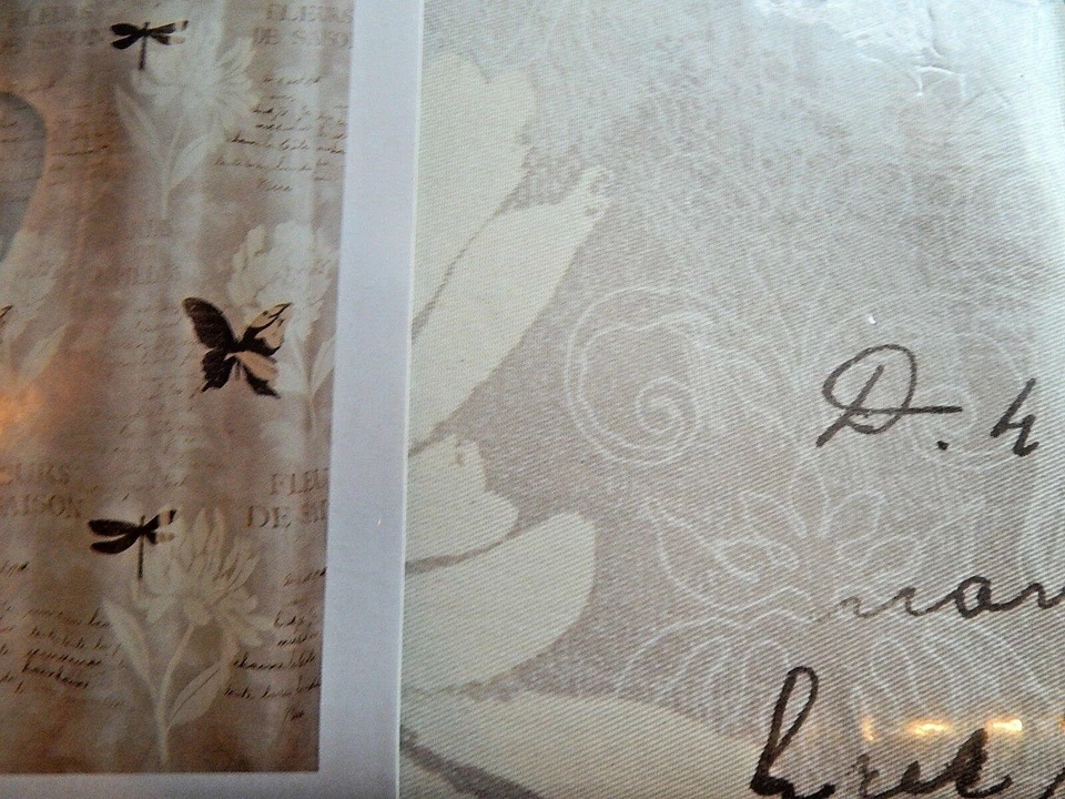 Тканевая занавеска для душа Saturday Knight садовая бежевая / коричневая бабочка новая - Изображение 4 из 4