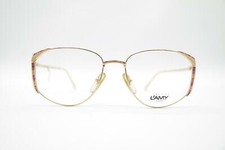 Vintage Lamy Beatrice L 664 Gold Burgundy Oval Glasses Frame NOS