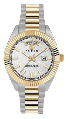Philipp Plein Herren Uhr Analog Quarz DATE SUPERLATIVE GENT PWPNA0324 Edelstahl
