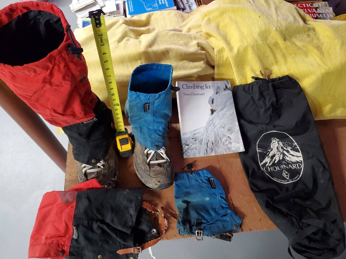 Chouinard Gaters, Rope Bag and Ice Climbing Book by Yvon Chouinard