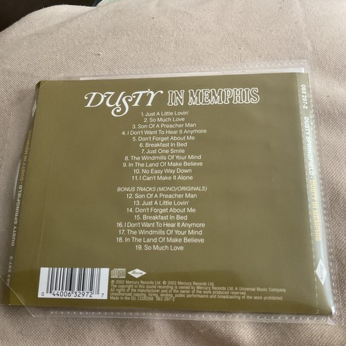 Dusty Springfield - In Memphis (Live) - Original CD Album & Inserts Only - Picture 2 of 2