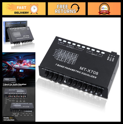 7-Band Car Audio Equalizer with Front/Rear/Subwoofer Outputs, Adjustable EQ Ampl
