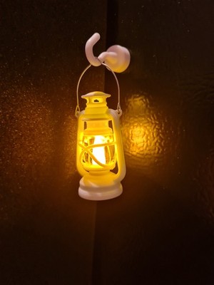 Laterne LED Puppenhaus mit Magnethaken Landschaft Möbel weiß 