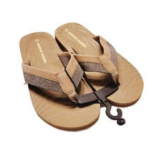 Wave Zone Men's Flip Flop Size 10 Palms Beach Light Brown Comfort Thong Sandals 